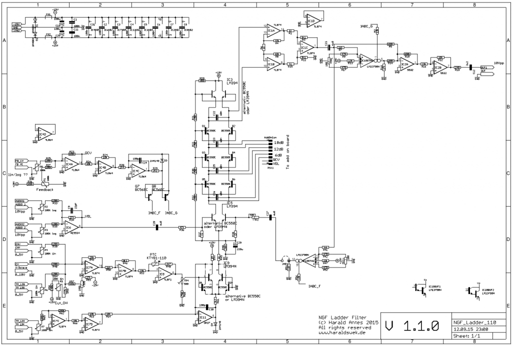 Moog Ladder Filter schematic