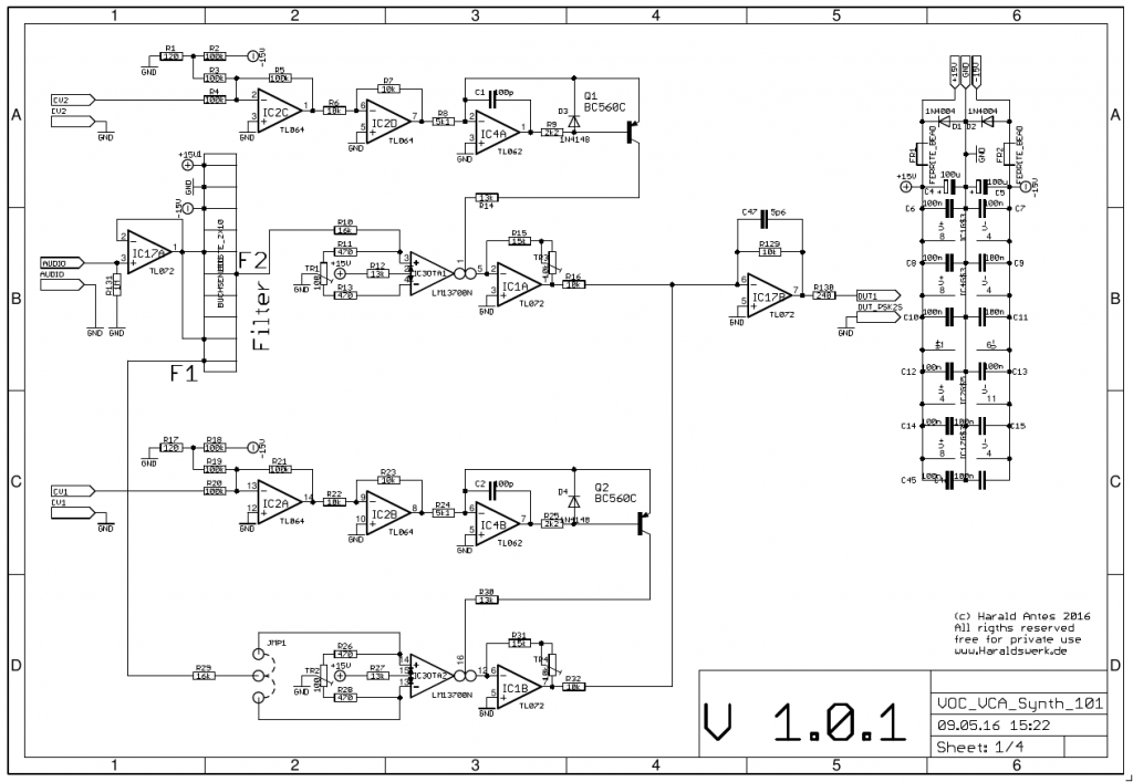 Vocoder: Synthesize Part Schematic VCA