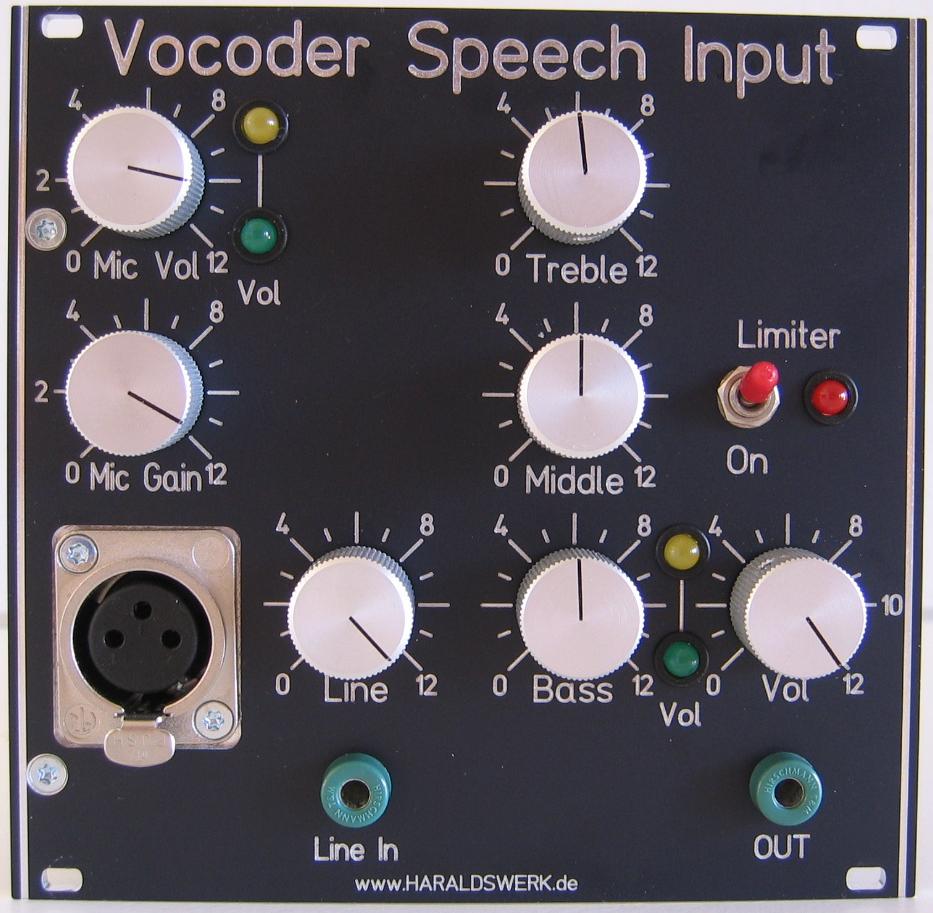 Vocoder speech input faceplate