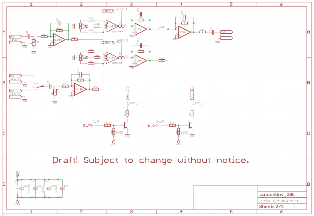 NGF Vocoder Project: Voiced/Unvoiced detection. Scheamtic draft