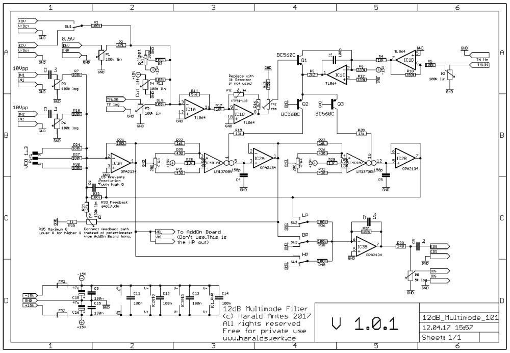 NGF Project: 12dB Multimode VCF schematic