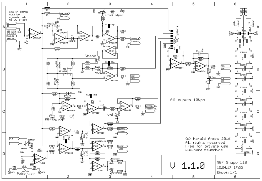 NGF Project: Waveshaper schematic