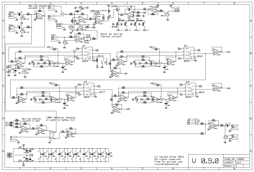 NGF-E Project: 24dB LP / HP VCF schematic
