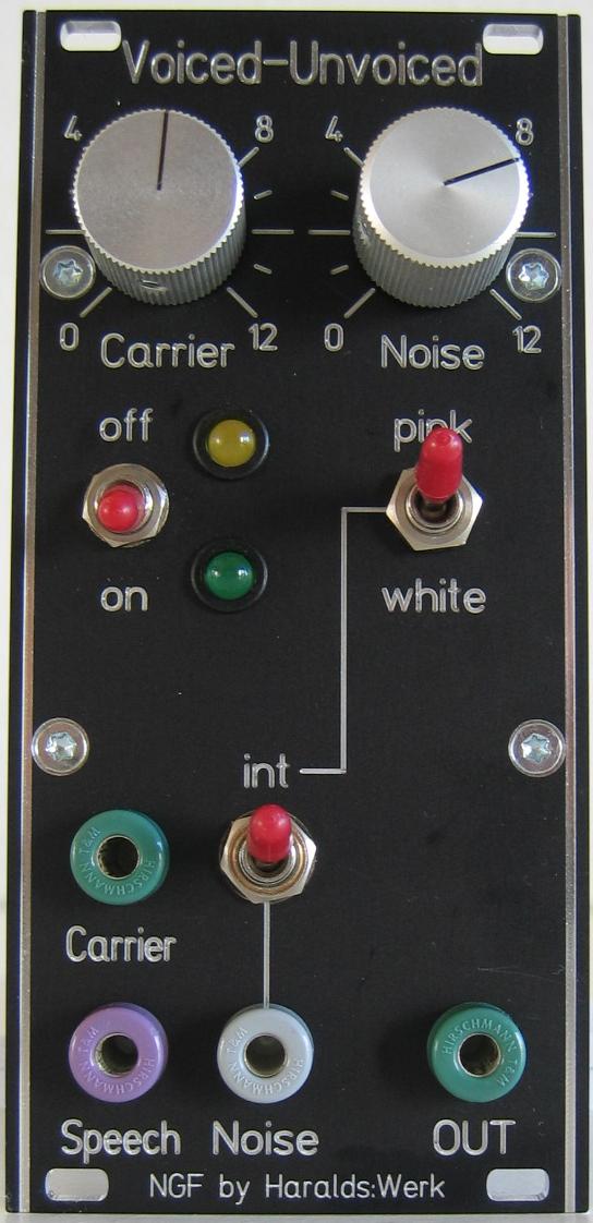 NGF Vocoder Project: Voiced - unvoiced detection faceplate