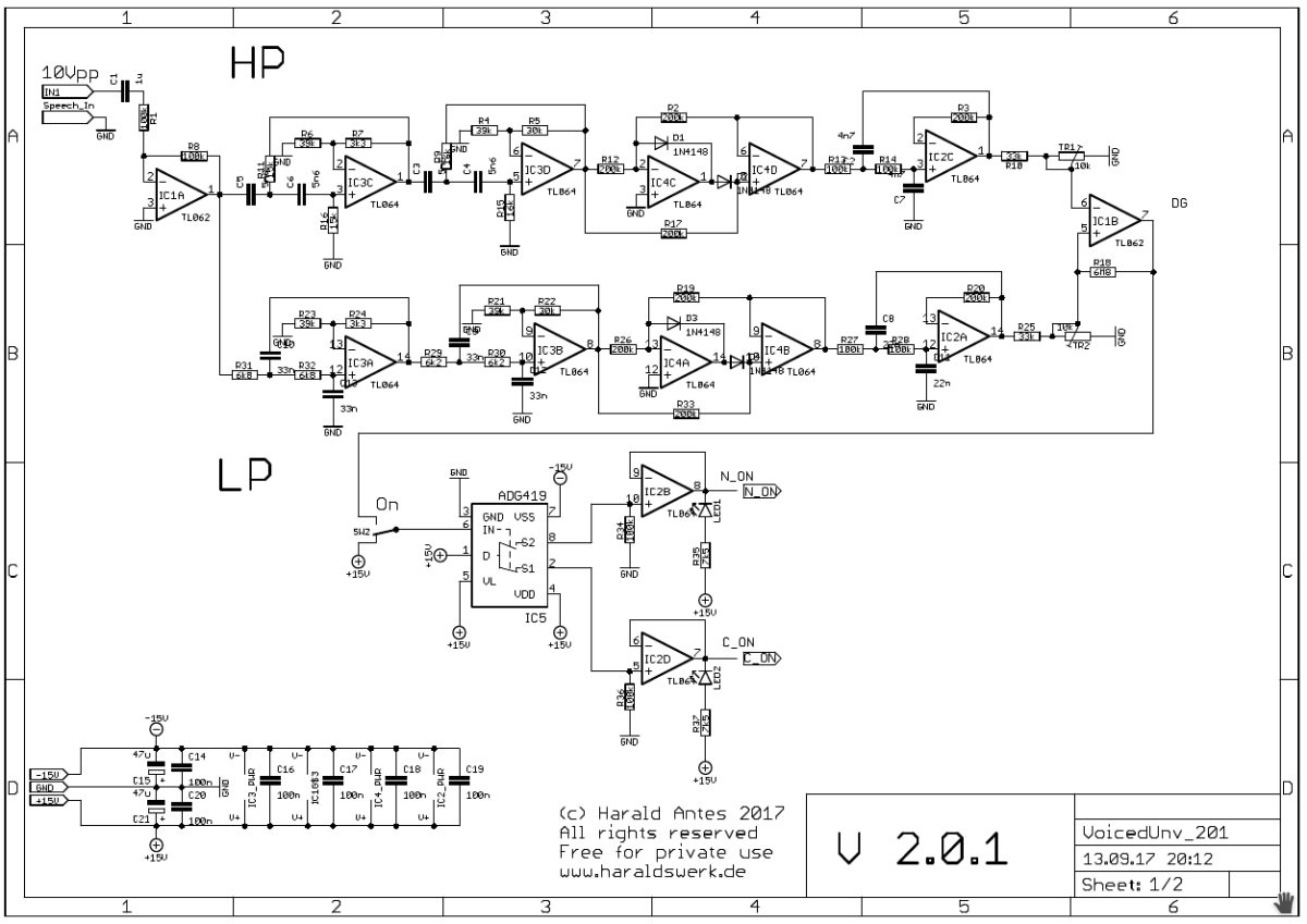 NGF Vocoder project: Voiced - unvoiced detection schematic 01