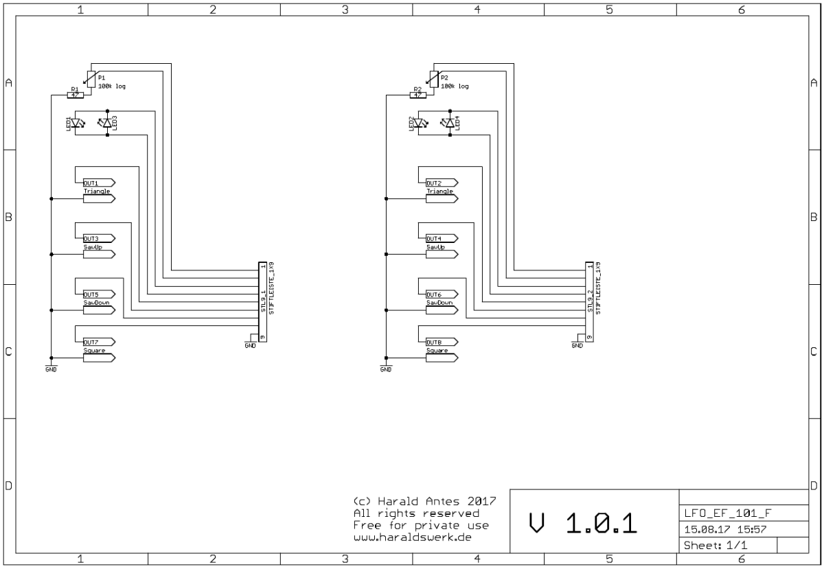 LFO flat Version Schematic front PCB