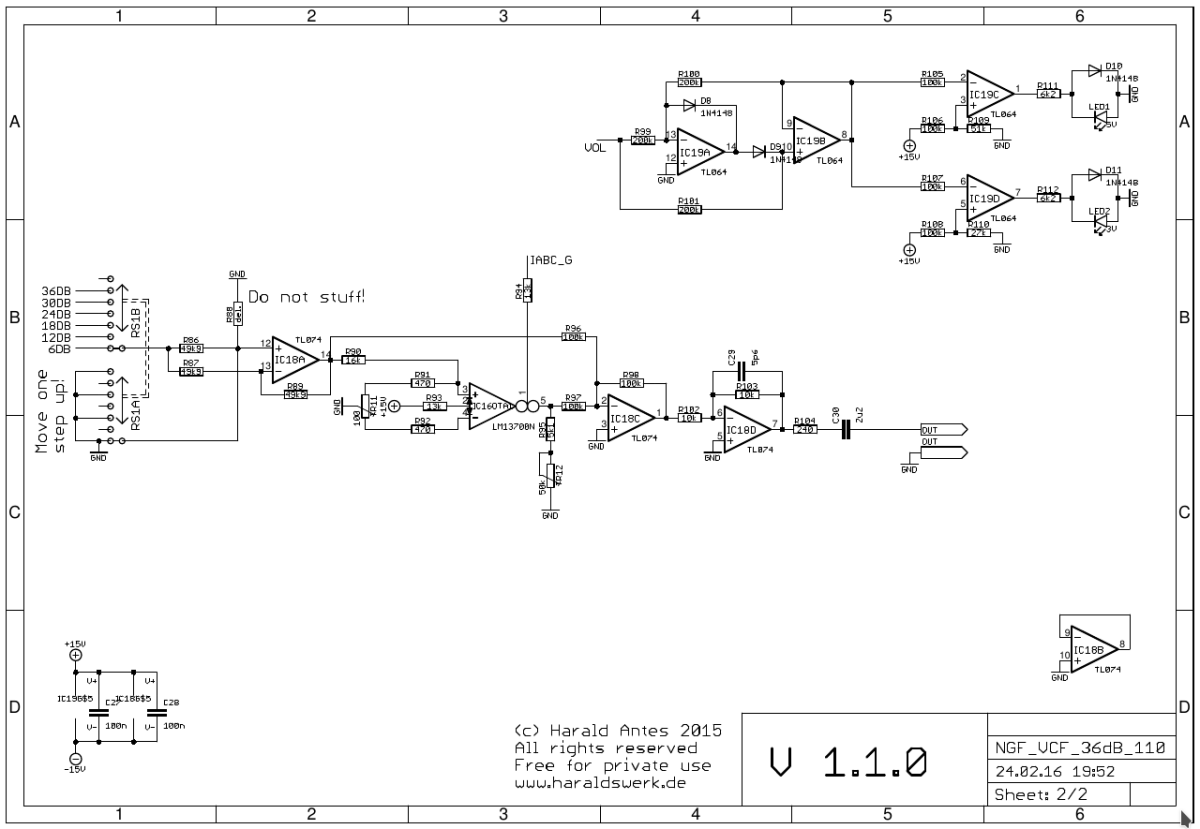 36dB VCF LP/HP schematic page two