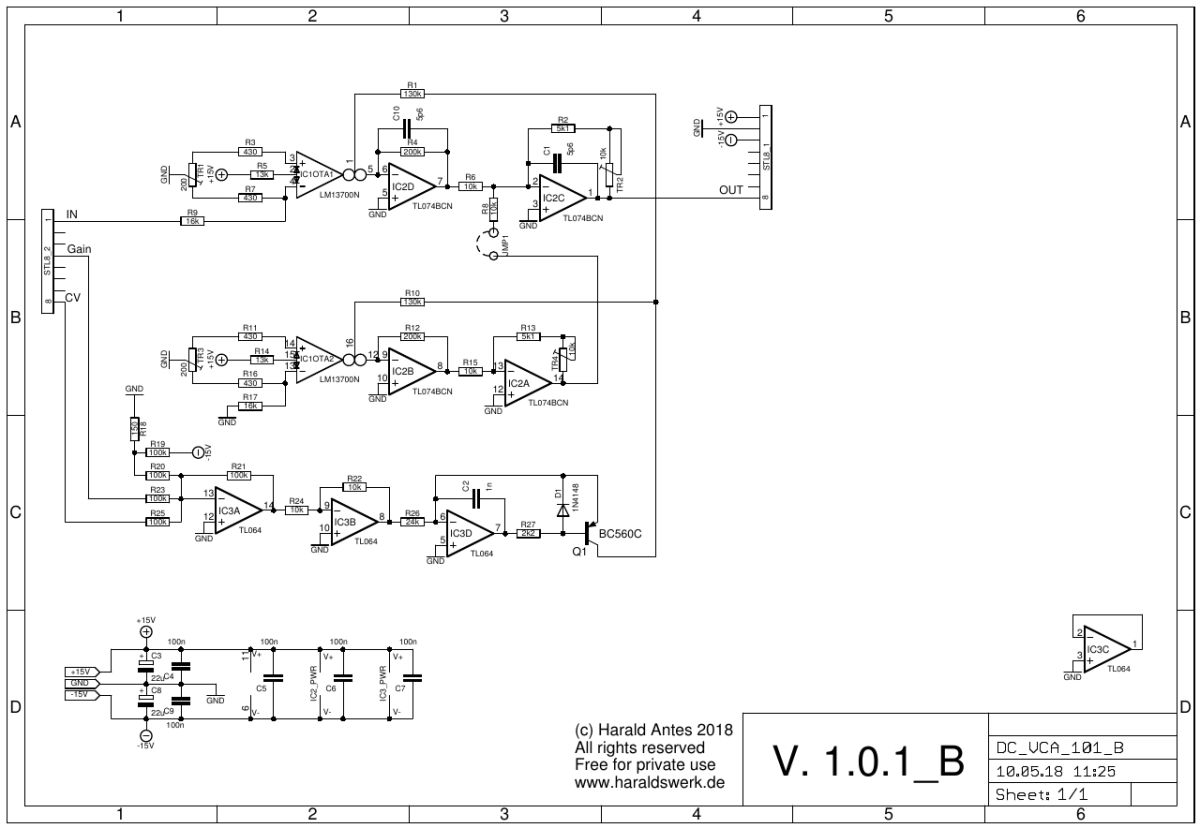 VCA DC schematic back PCB
