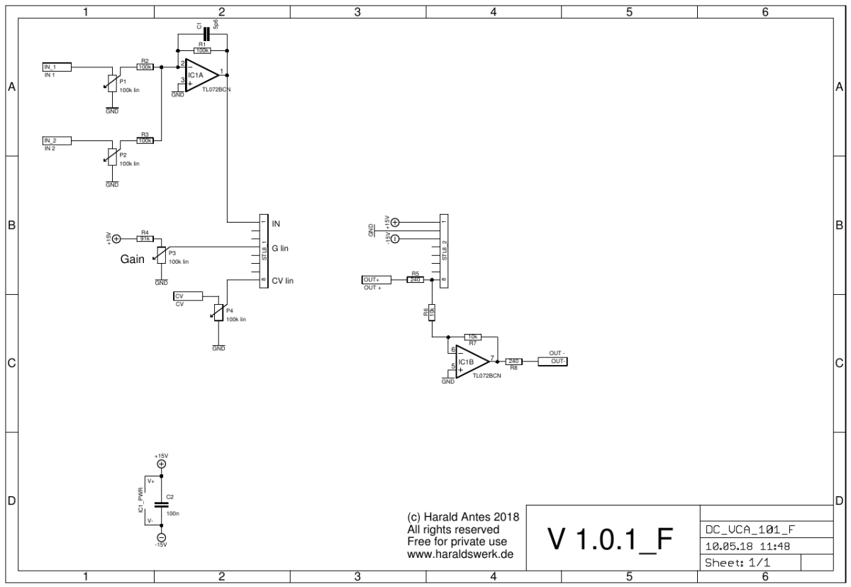 VCA DC schematic front  PCB