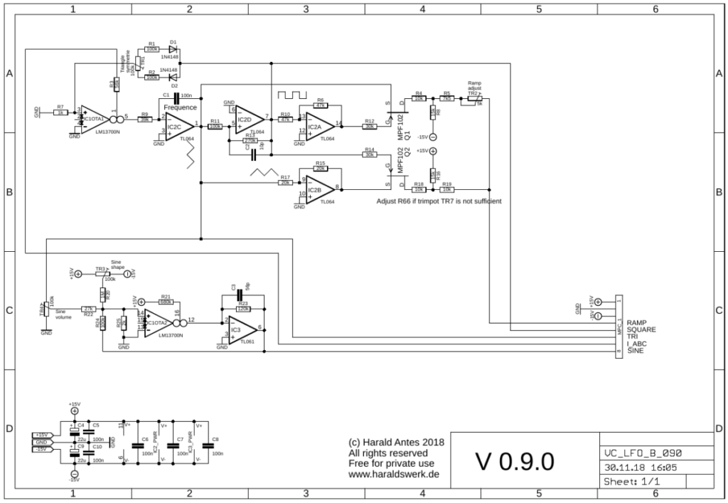 Voltage controlled LFO schematic