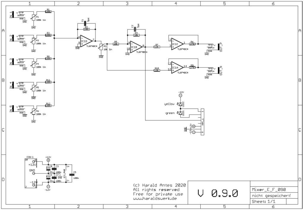 Mixer: Schematic control board