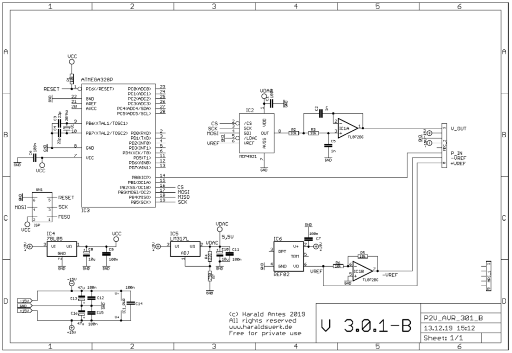 Pitch to voltage converter: Microprocessor board