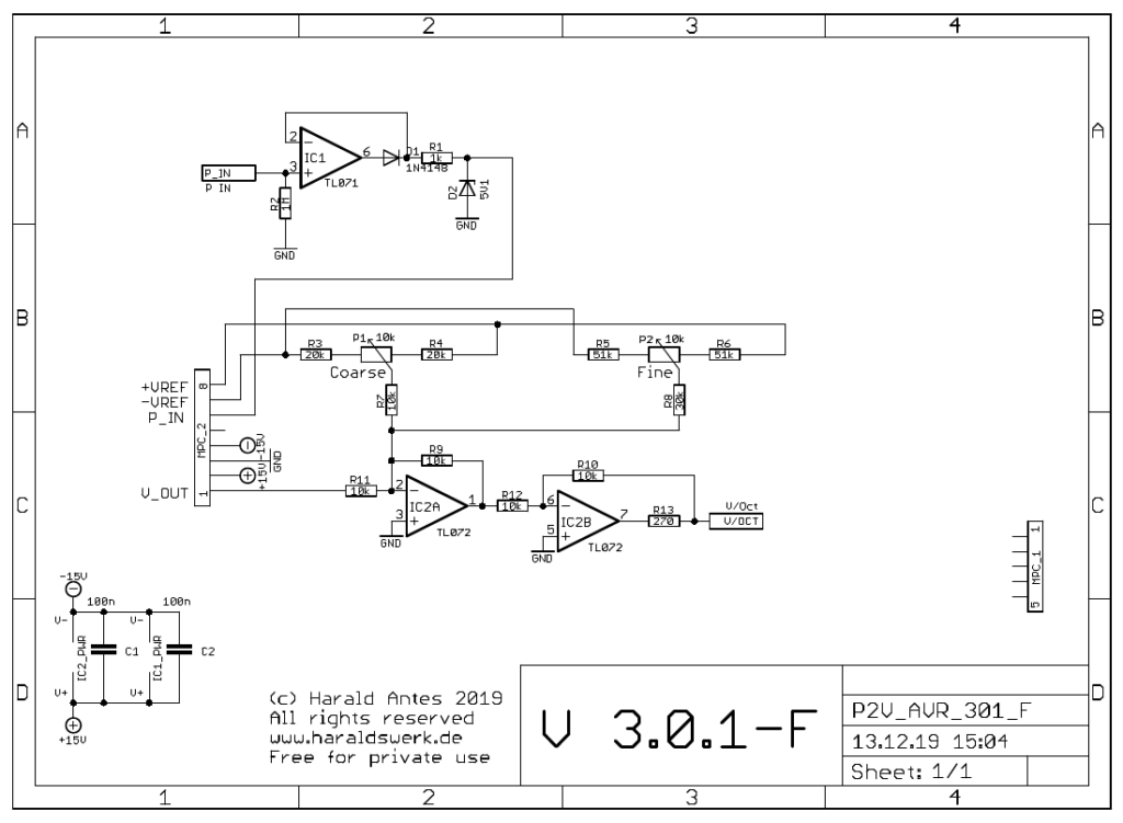 Pitch to voltage converter: Control board