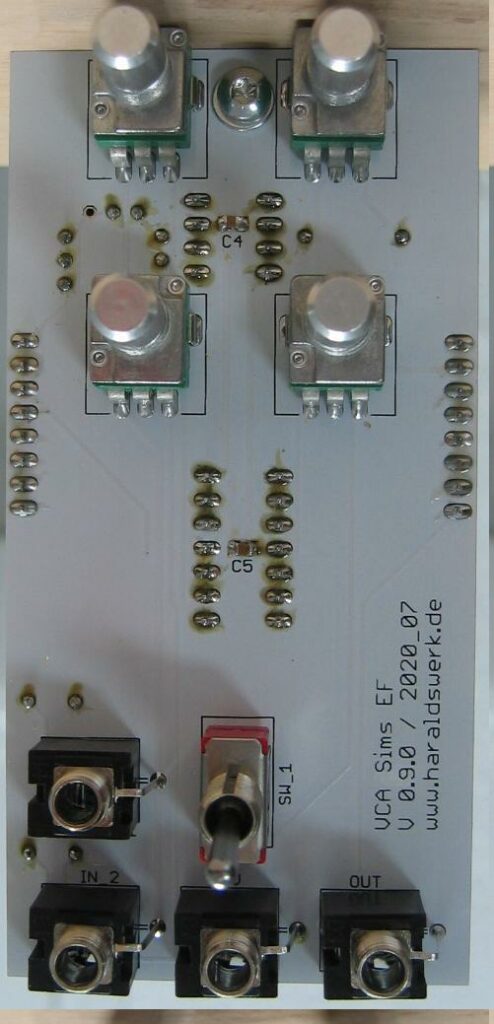 Sims style VCA: Populated control PCB
