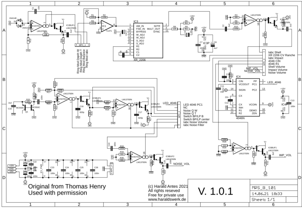 Thomas Henry's MPS: Schematic main board