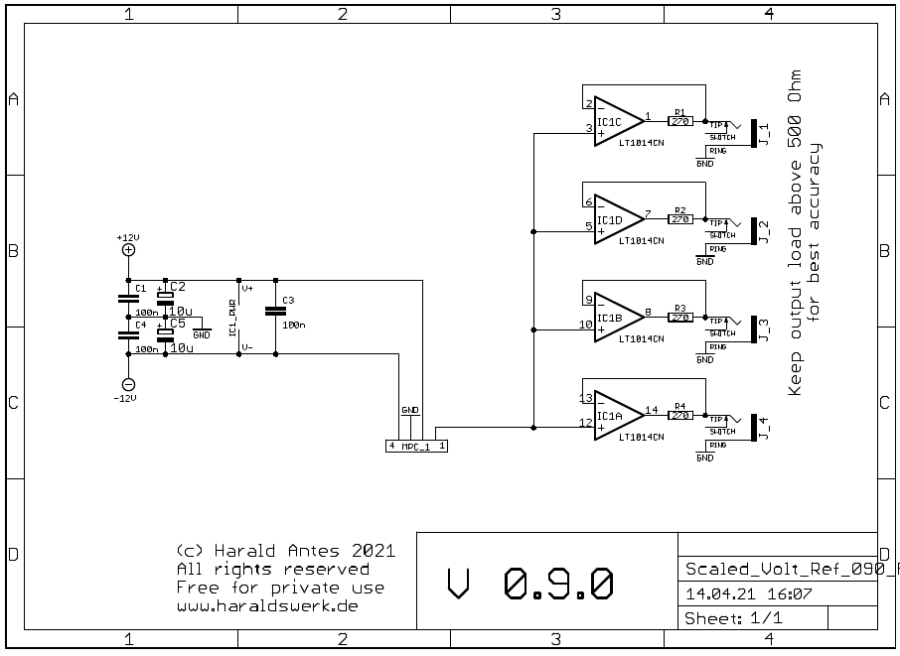 Scaled Voltage Reference: Schematic control board