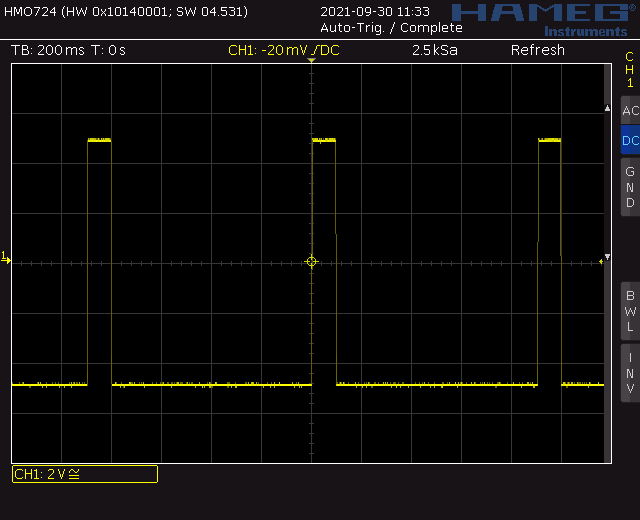 Voltage controlled AVR LFO: Screenshot waveform