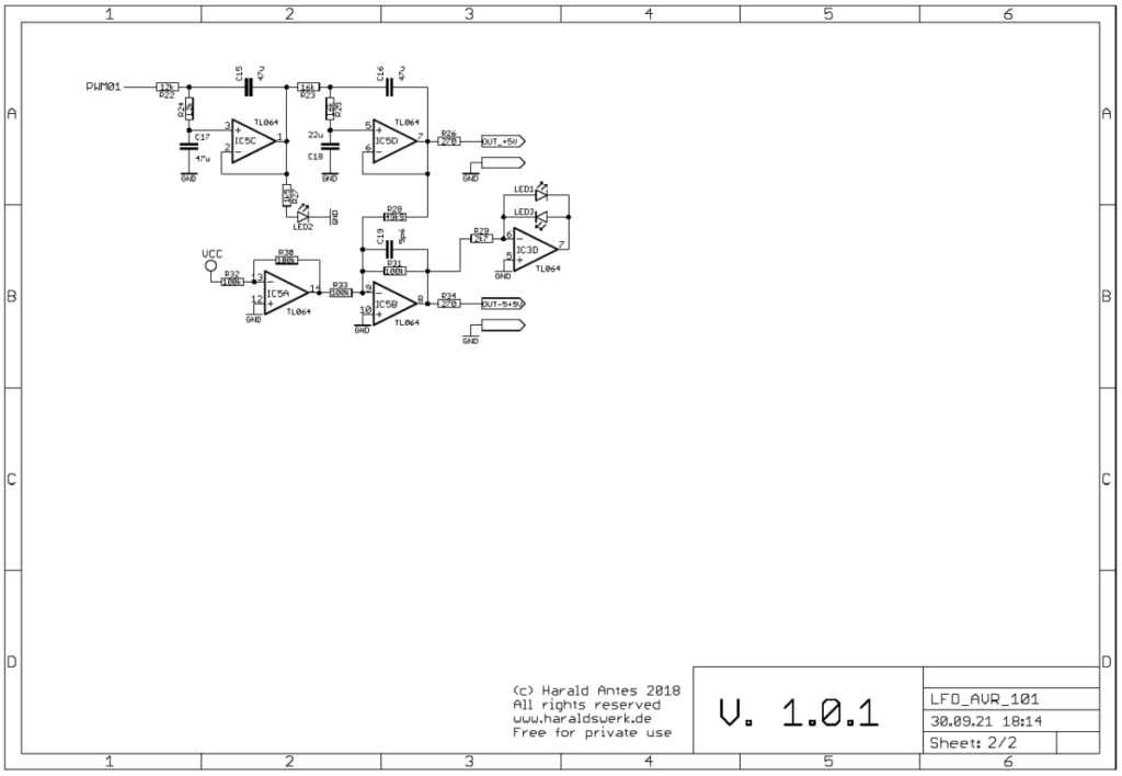 Voltage controlled AVR LFO: schematic 02