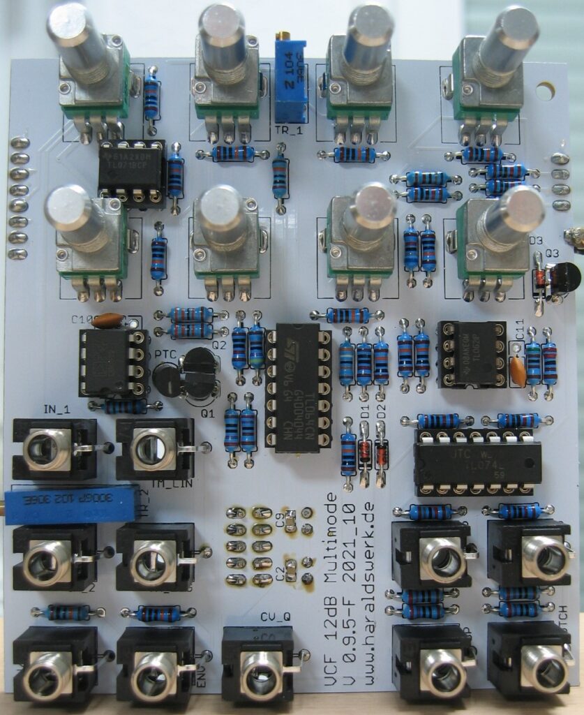12dB Multimode VCF: Populated control PCB