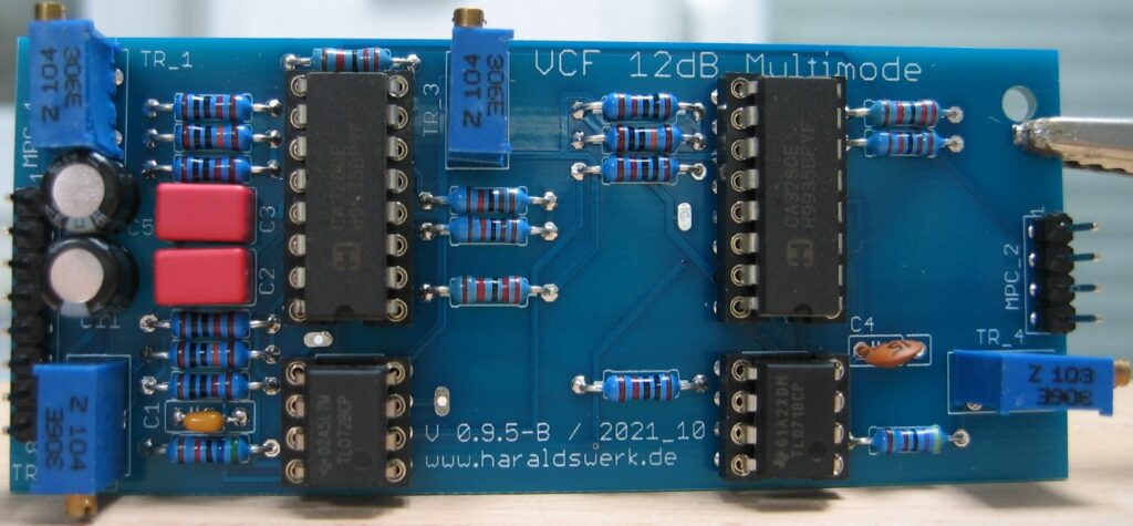 12dB Multimode VCF: Populated main PCB