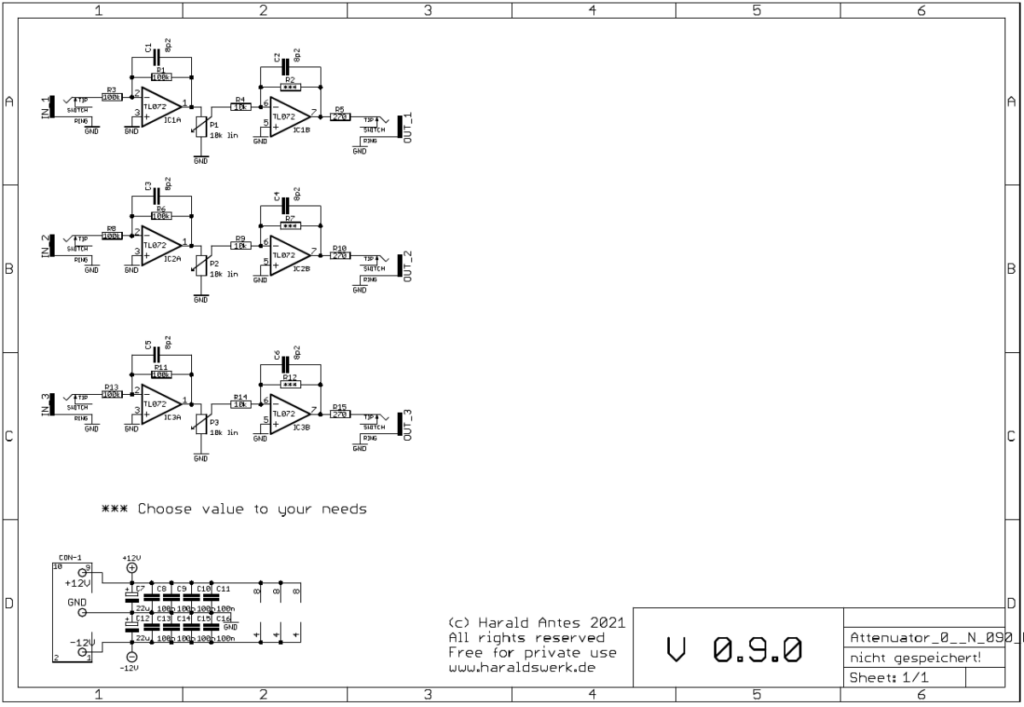 Attenuator / Amplifier 0..N: Schematic